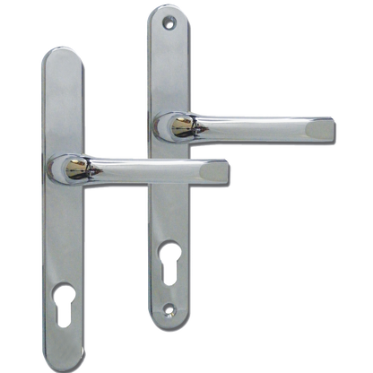 ASEC 92 Lever/Lever UPVC Furniture - 240mm Backplate Unsprung - Chrome Plated