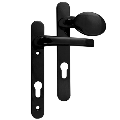 ASEC 92 Lever/Pad UPVC Furniture - 220mm Backplate Black