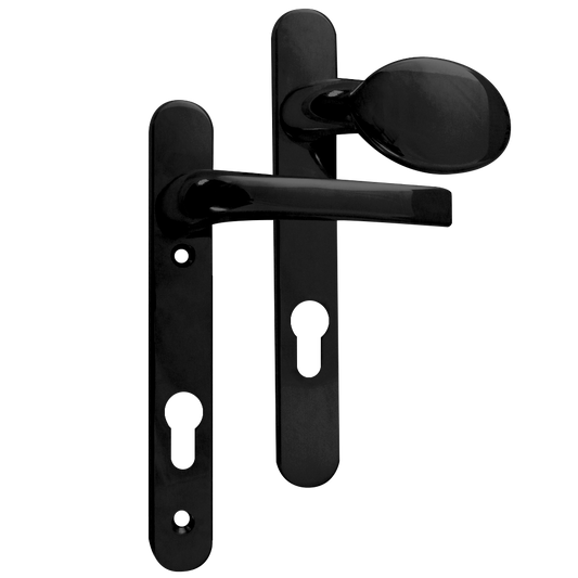 ASEC 92 Lever/Pad UPVC Furniture - 220mm Backplate Black