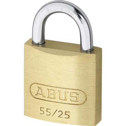 ABUS 55 Series Brass Open Shackle Padlock 24mm Keyed Alike 5251 55/25 - Brass