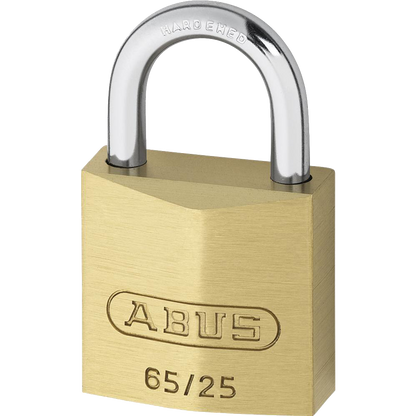 ABUS 65 Series Brass Open Shackle Padlock 25mm Keyed To Differ 65/25 Pro - Brass