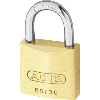 ABUS 65 Series Brass Open Shackle Padlock 30mm Keyed To Differ 65/30 Pro - Brass