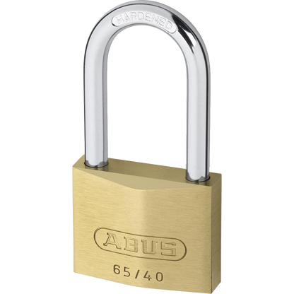ABUS 65 Series Brass Long Shackle Padlock 40mm Keyed To Differ 40mm Shackle 65/40HB40 Pro - Brass