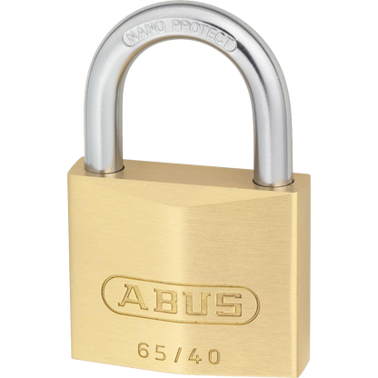 ABUS 65 Series Brass Open Shackle Padlock 40mm Keyed Alike 6404 65/40 - Brass