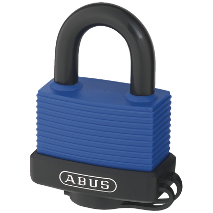 ABUS 70IB Series Aqua Safe Marine Brass Open Stainless Steel Shackle Padlock 50mm Keyed Alike 6401 70IB/50 - Black & Blue