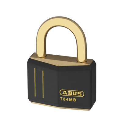 ABUS T84MB Series Brass Open Shackle Padlock 43mm Brass Shackle Keyed Alike 8401 T84MB/40 - Black
