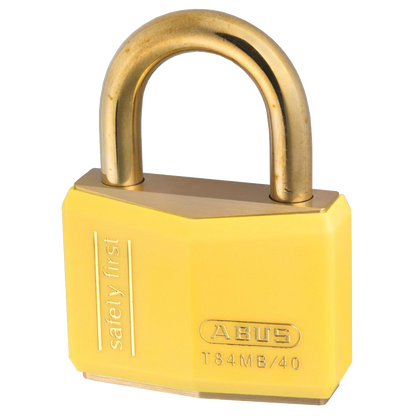 ABUS T84MB Series Brass Open Shackle Padlock 43mm Brass Shackle Keyed Alike 8402 T84MB/40 - Yellow