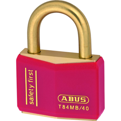 ABUS T84MB Series Brass Open Shackle Padlock 43mm Brass Shackle Keyed Alike 8404 T84MB/40 - Red