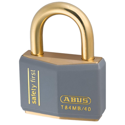 ABUS T84MB Series Brass Open Shackle Padlock 43mm Brass Shackle Keyed Alike 8405 T84MB/40 - Grey