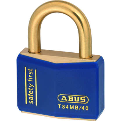 ABUS T84MB Series Brass Open Shackle Padlock 43mm Brass Shackle Keyed Alike 8406 T84MB/40 - Blue