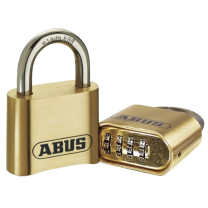 ABUS 180IB Series Brass Combination Open Stainless Steel Shackle Padlock 53mm 180IB/50 Pro - Stainless Steel