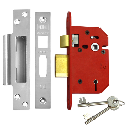 UNION J2205 StrongBOLT 5 Lever Sashlock 64mm Keyed To Differ Pro - Stainless Steel
