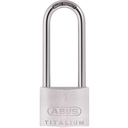ABUS Titalium 64TI Series Long Shackle Padlock 30mm Keyed To Differ 60mm Shackle 64TI/30HB60 Pro - Silver
