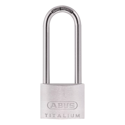 ABUS Titalium 64TI Series Long Shackle Padlock 50mm Keyed To Differ 80mm Shackle 64TI/50HB80 Pro - Silver