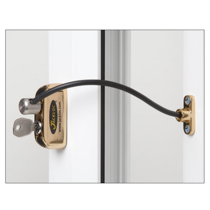 JACKLOC Pro-5 Lockable Cable Window Lock Brass