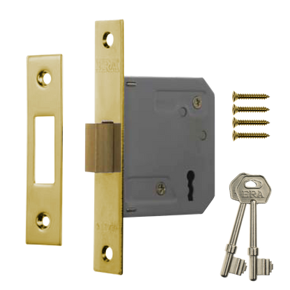 ERA 472 & 572 3 Lever Deadlock 76mm Brass - Polished Brass