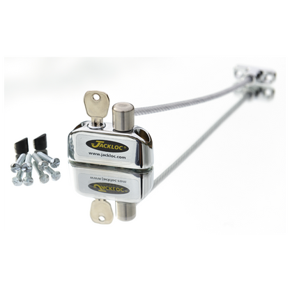 JACKLOC Pro-5 Lockable Cable Window Lock Chrome (clear sleeve)