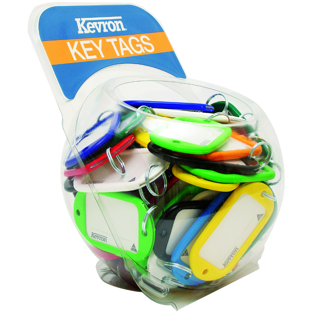 KEVRON ID10 Jumbo Key Tags Counter Tub 60pcs Assorted Colours – West ...
