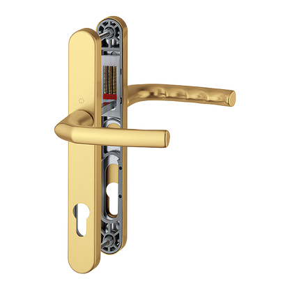 HOPPE Birmingham 92mm UPVC Lever Door Furniture 215mm Screw Centers 1117/3810N 92mm Centres - Gold