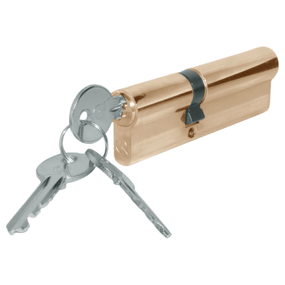 GreenteQ Gamma Double Euro Cylinder 100mm 50/50 45/10/45 Keyed To Differ - Polished Brass
