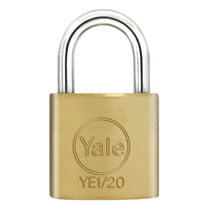 YALE Essential Standard Open Shackle Padlock 20mm Keyed To Differ YE1/20/111/1 Single - Brass