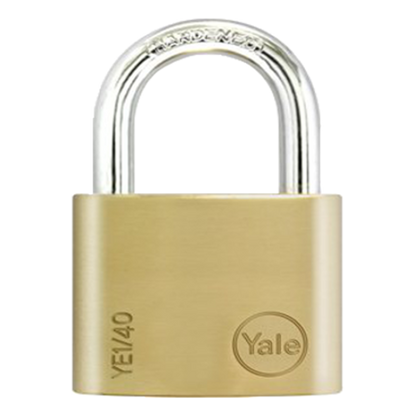 YALE Essential Standard Open Shackle Padlock 40mm Keyed Alike YE1/40/122/1 Single - Brass