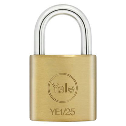YALE Essential Standard Open Shackle Padlock 25mm Keyed To Differ YE1/25/113/1 Single - Brass