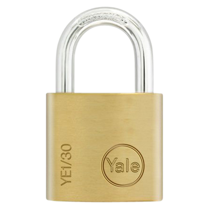 YALE Essential Standard Open Shackle Padlock 30mm Keyed To Differ YE1/30/115/1 Single - Brass