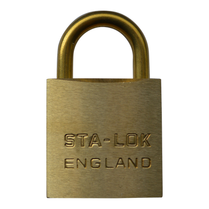B&G STA-LOCK C Series Brass Open Shackle Padlock - Brass Shackle 32mm Keyed To Differ C125BS - Brass