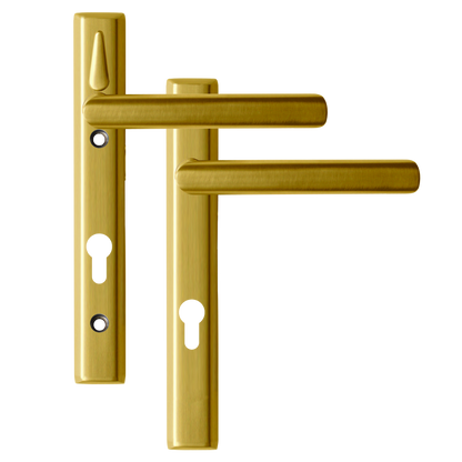 LOXTA Stealth Double Locking Lever Handle (Euro External) - 122mm 92PZ Polished Gold