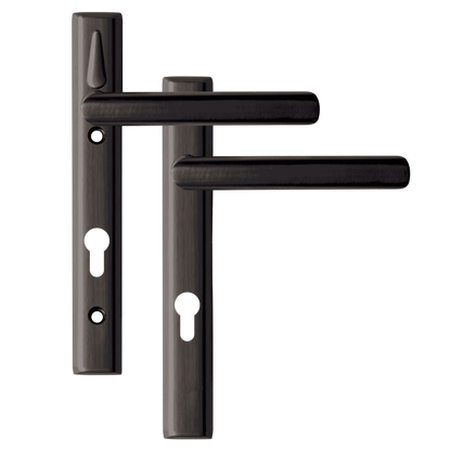 LOXTA Stealth Double Locking Lever Handle (Euro External) - 122mm 92PZ Polished - Black