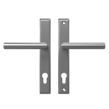 LOXTA Stealth Lever Handle (Euro External) - 211mm 92PZ Single Locking - Brushed Silver