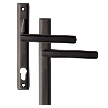 LOXTA Stealth Double Locking Lever Handle (Blank External) - 211mm 92PZ Polished - Black