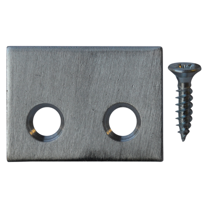 BRAMAH ROLA Sash Window Stop Plate - Pack of 10 Plates & 20 Screws - Satin Chrome