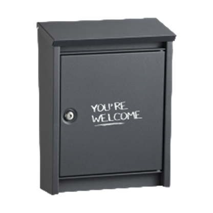 DAD Decayeux D110 Series Post Box inYoure Welcomein Legend - Anthracite Grey
