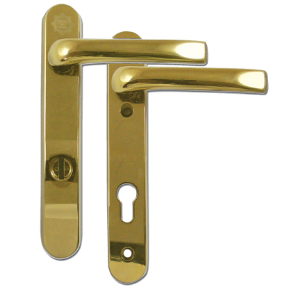 MILA Pro Secure PAS24 2 Star 220mm Lever/Lever Door Furniture Gold