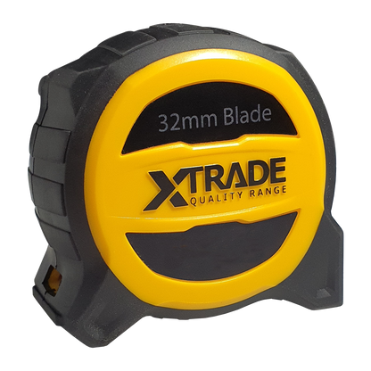 XTRADE Robust Retractable 32mm Wide Tape Measure 8 Meter - Yellow