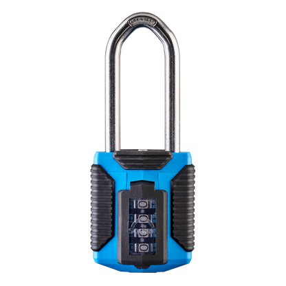 SQUIRE CP50/ATLS - All Terrain Stainless Steel Shackle Combination Padlock Long Shackle CP50/ATLS/2.5 - Light Blue