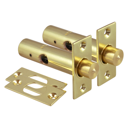 ERA 838 Door Security Bolt - Key 60mm Pair + Key Pro - Polished Brass