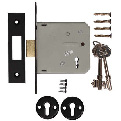 ERA 472 & 572 3 Lever Deadlock 76mm Black - Matt Black