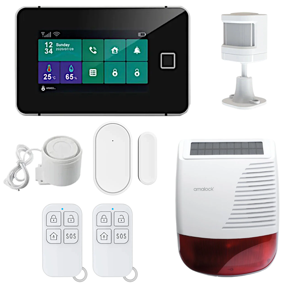 AMALOCK ALM5100 Smart Wi-Fi Alarm Kit With Fingerprint Sensor & External Sounder ALM5100