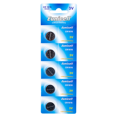 EUNICELL 3V CR1616 Button Cell Battery (5 PER CARD) CR1616