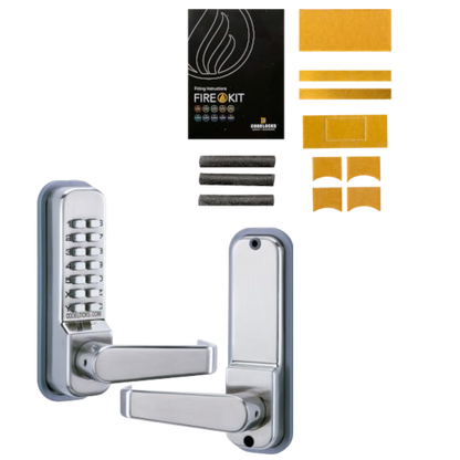 CODELOCKS CL410 Digital Lock With Tubular Mortice Latch CL410 With Fire Kit - Stainless Steel