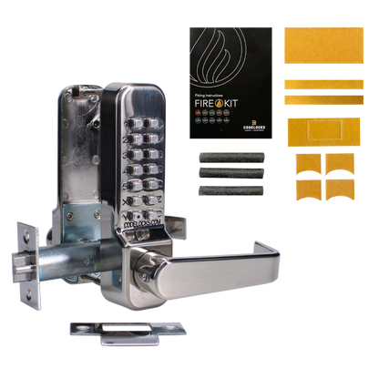CODELOCKS CL415 Digital Lock With Tubular Latch CL415 With Fire Kit - Stainless Steel