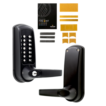 CODELOCKS CL0610 Marine Grade Digital Lock With Tubular Latch CL0610 Without Passage Set With Fire Kit - Black