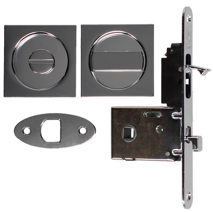 BONAITI SERRATURE Easy Kit Square With G500T To Suit WC Sliding Door Polished Chrome