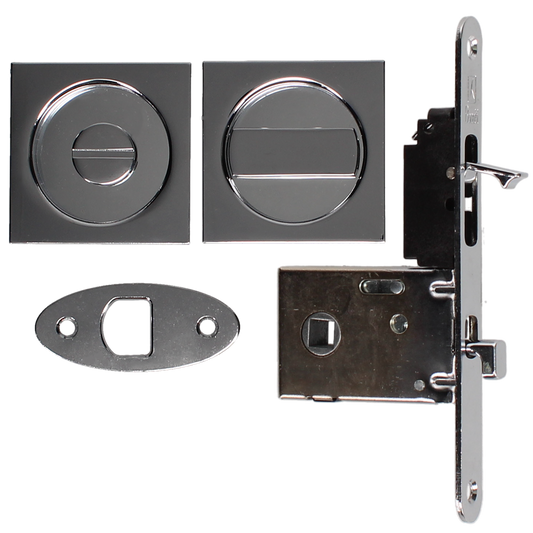 BONAITI SERRATURE Easy Kit Square With G500T To Suit WC Sliding Door Polished Chrome