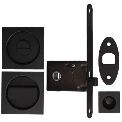 BONAITI SERRATURE Easy Kit Square With G500 To Suit WC Sliding Door Black - Matt Black