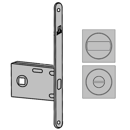 BONAITI SERRATURE Easy Kit Square With G500 To Suit WC Sliding Door Polished Chrome