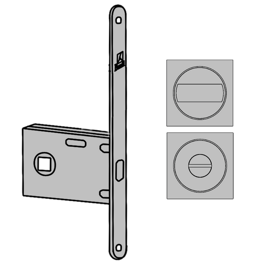 BONAITI SERRATURE Easy Kit Square With G500 To Suit WC Sliding Door Polished Chrome